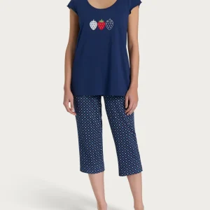 Pigiama a pinocchietto con fantasia in Jersey di cotone - Fant. Naval Academy