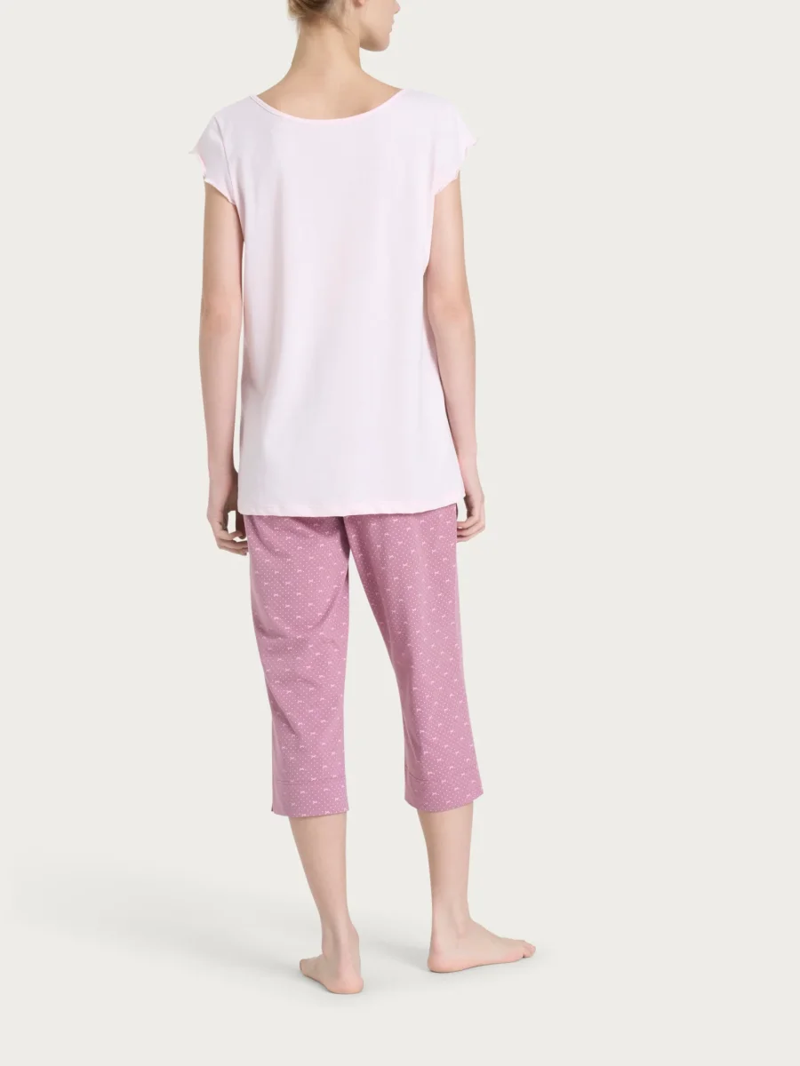 Pigiama a pinocchietto con fantasia in Jersey di cotone - Fant. Pink a boo - immagine 4