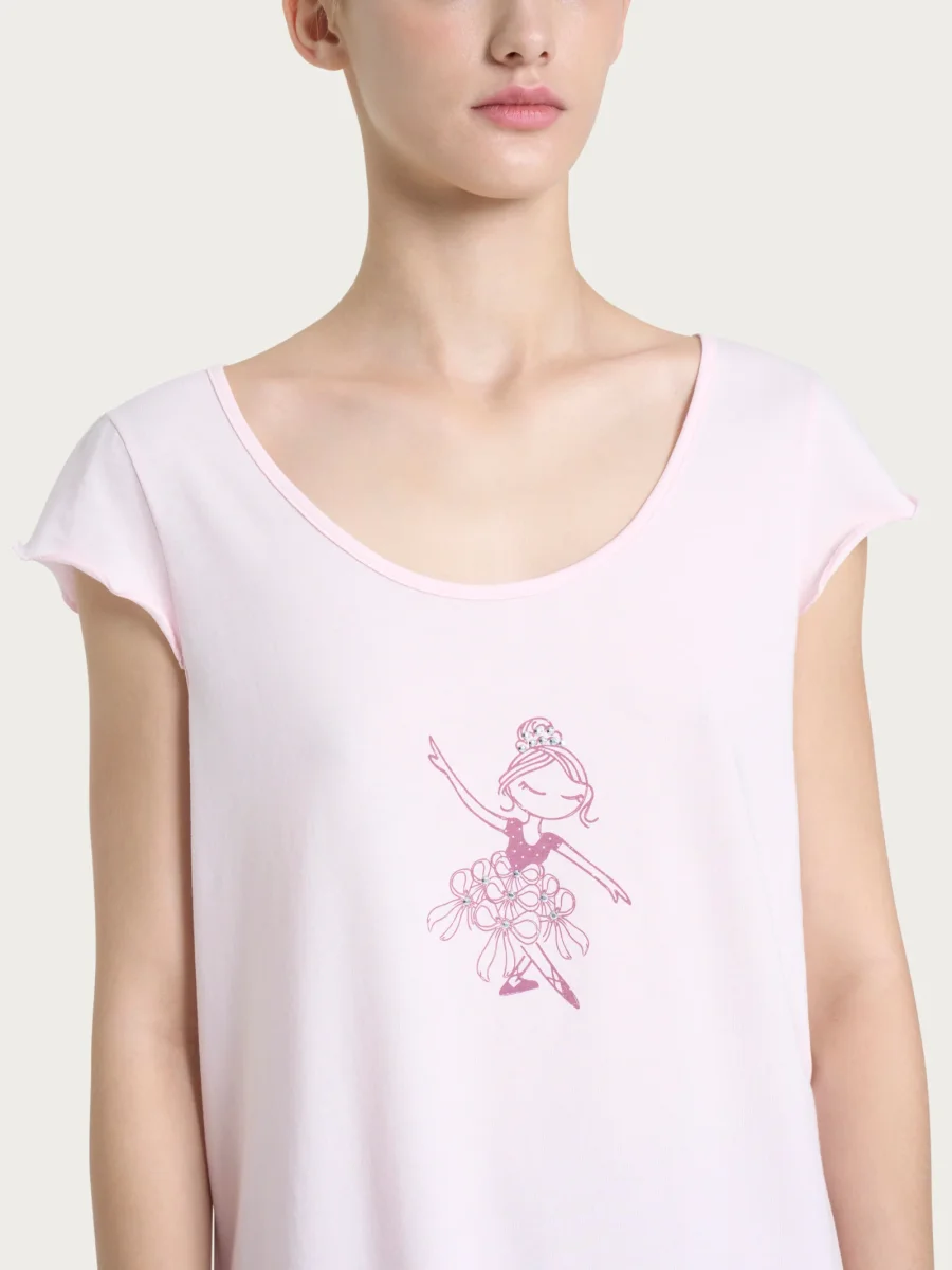Pigiama a pinocchietto con fantasia in Jersey di cotone - Fant. Pink a boo - immagine 5