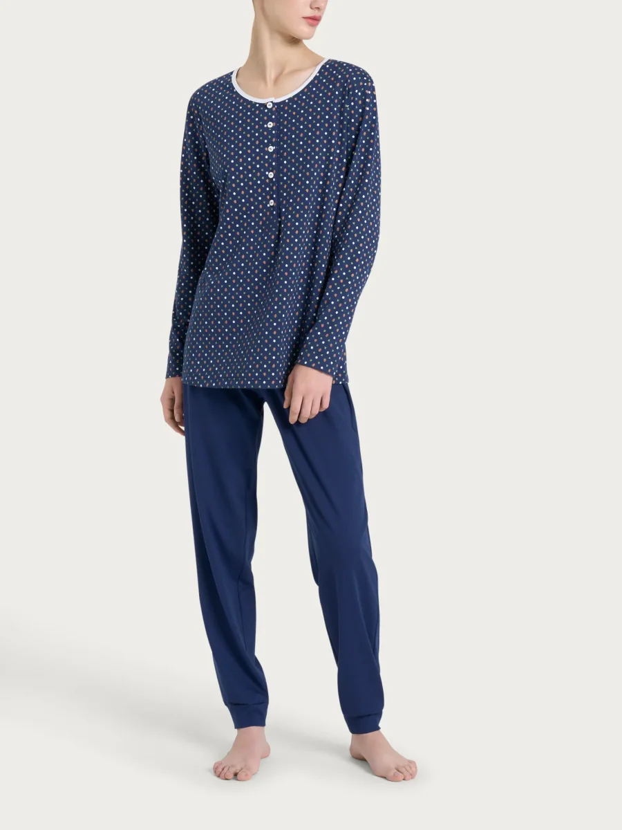 Pigiama serafino a fantasia in Jersey di cotone - Fant. Naval Academy