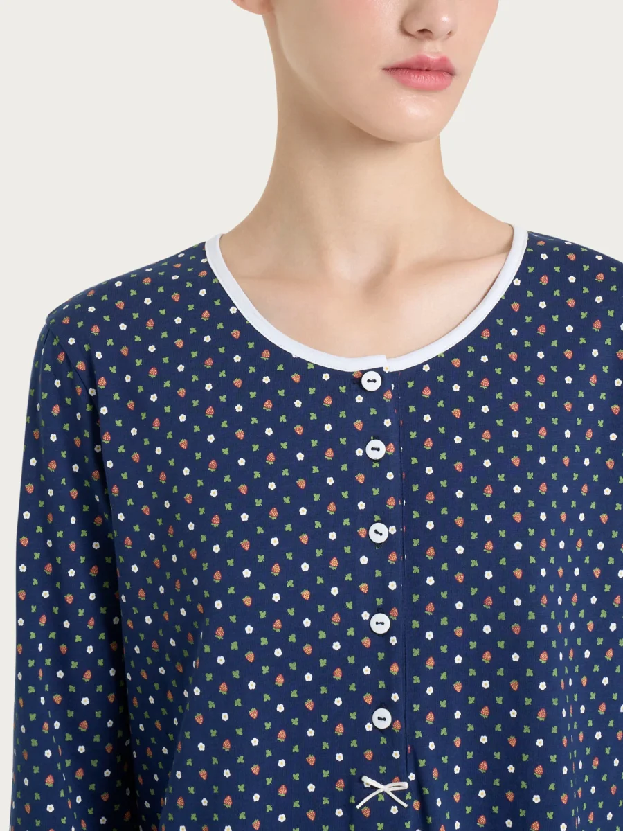 Pigiama serafino a fantasia in Jersey di cotone - Fant. Naval Academy - immagine 4