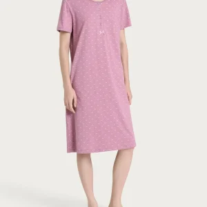 Camicia da notte a serafino in Jersey di cotone - Fant. Dusky Orchid