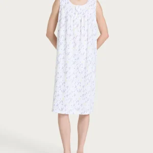 Camicia da notte smanicata con rouche in Jersey di cotone - Fant. Thistle