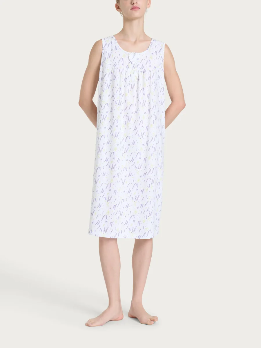 Camicia da notte smanicata con rouche in Jersey di cotone - Fant. Thistle - immagine 2