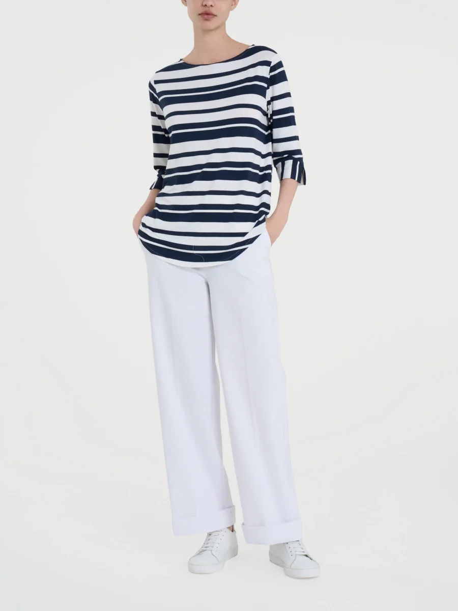 Maglietta a stripes alternate in Viscosa Summer - Fant. Bleu Riga Alternata - immagine 5