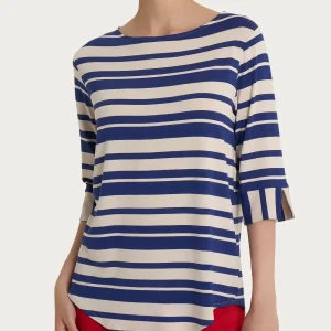 Maglietta a stripes alternate in Viscosa Summer  - Fant. Blueberry Riga Alternata