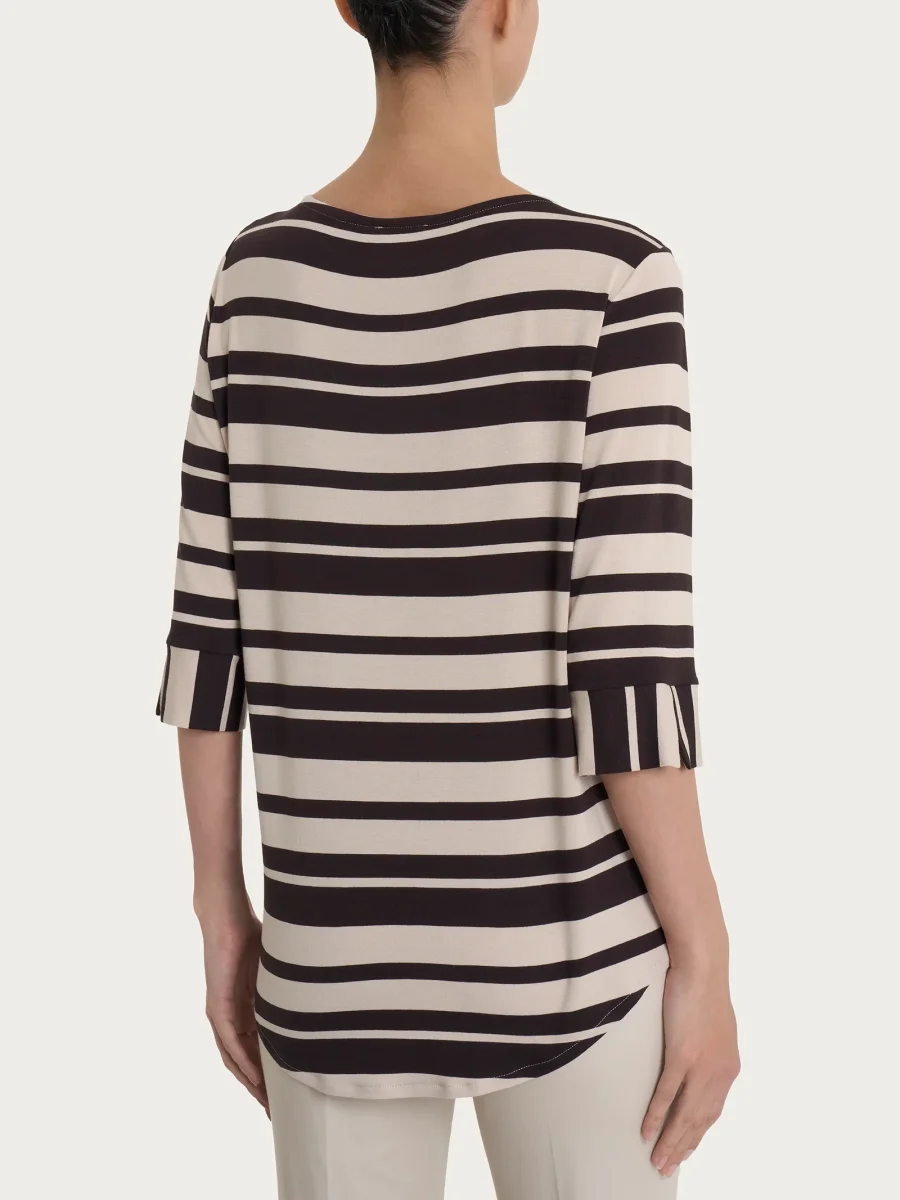 Maglietta a stripes alternate in Viscosa Summer - Fant. Chocolate Torte Riga Alternata - immagine 3