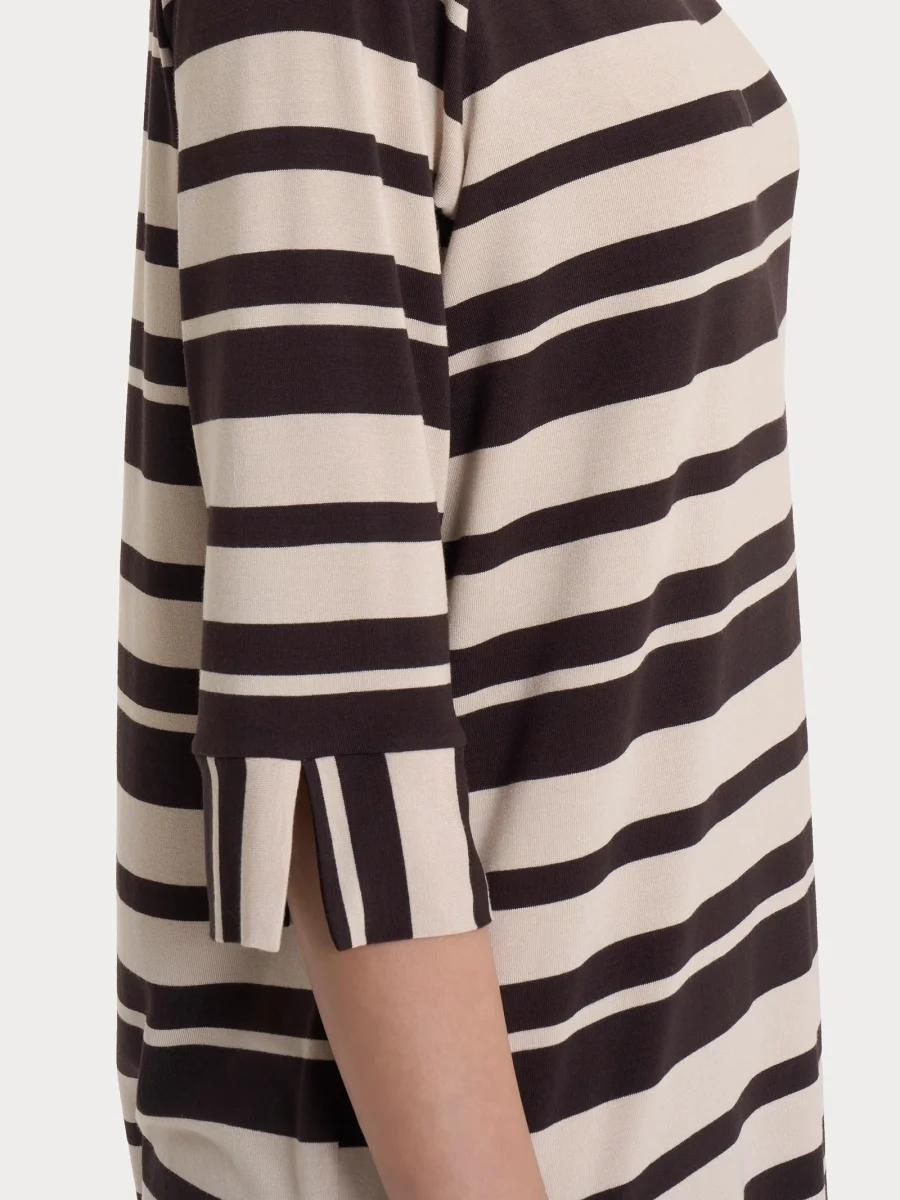 Maglietta a stripes alternate in Viscosa Summer - Fant. Chocolate Torte Riga Alternata - immagine 4