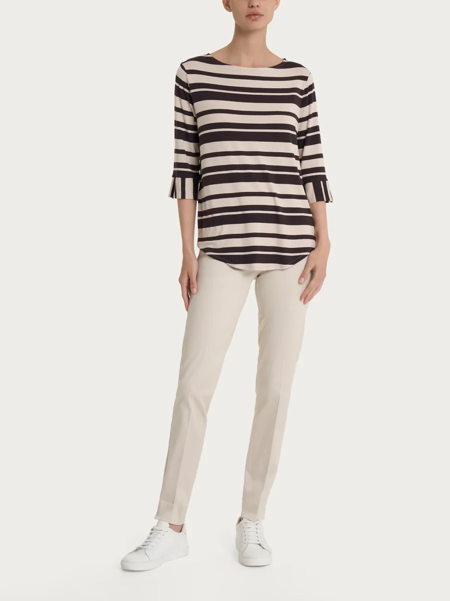 Maglietta a stripes alternate in Viscosa Summer - Fant. Chocolate Torte Riga Alternata - immagine 5