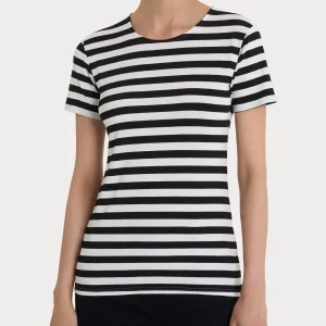 Maglietta con stripes e maniche corte in Viscosa Summer - Fant. Nero Riga Pari