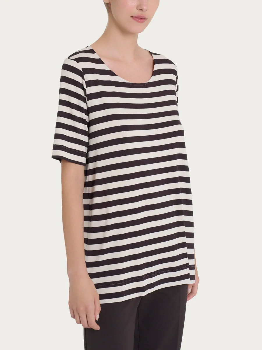 Maglietta girocollo con stripes in Viscosa Summer - Fant. Chocolate Torte Riga Pari