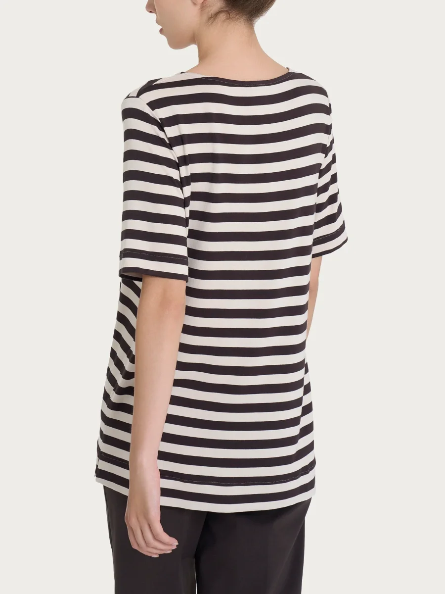 Maglietta girocollo con stripes in Viscosa Summer - Fant. Chocolate Torte Riga Pari - immagine 3