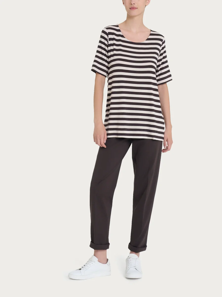 Maglietta girocollo con stripes in Viscosa Summer - Fant. Chocolate Torte Riga Pari - immagine 5