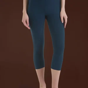 beYOUtiful Homewear – Leggings a pinocchietto in cotone elasticizzato  - Bleu