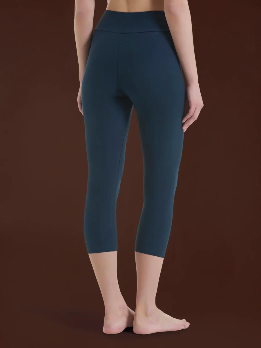 beYOUtiful Homewear – Leggings a pinocchietto in cotone elasticizzato - Bleu - immagine 3