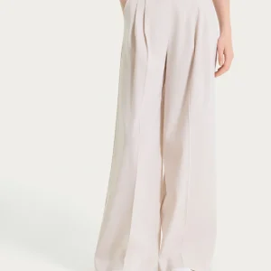 Pantalone palazzo con tasche e pinces in Super Natural - Champignon