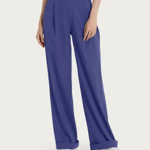 Pantalone ampio con tasche e pinces in Super Natural - Skipper Blue