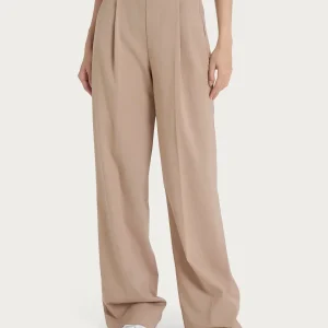 Pantalone ampio con tasche e pinces in Super Natural - Warm Taupe