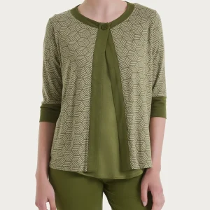 Cardigan corto con cubi in Viscosa Summer - Fant. Sphagnum