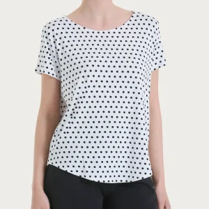 Maglietta con manica corta e dots in Viscosa Summer - Fant.Bianco