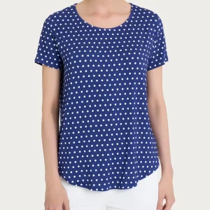 Maglietta con manica corta e dots in Viscosa Summer - Fant. Blueberry