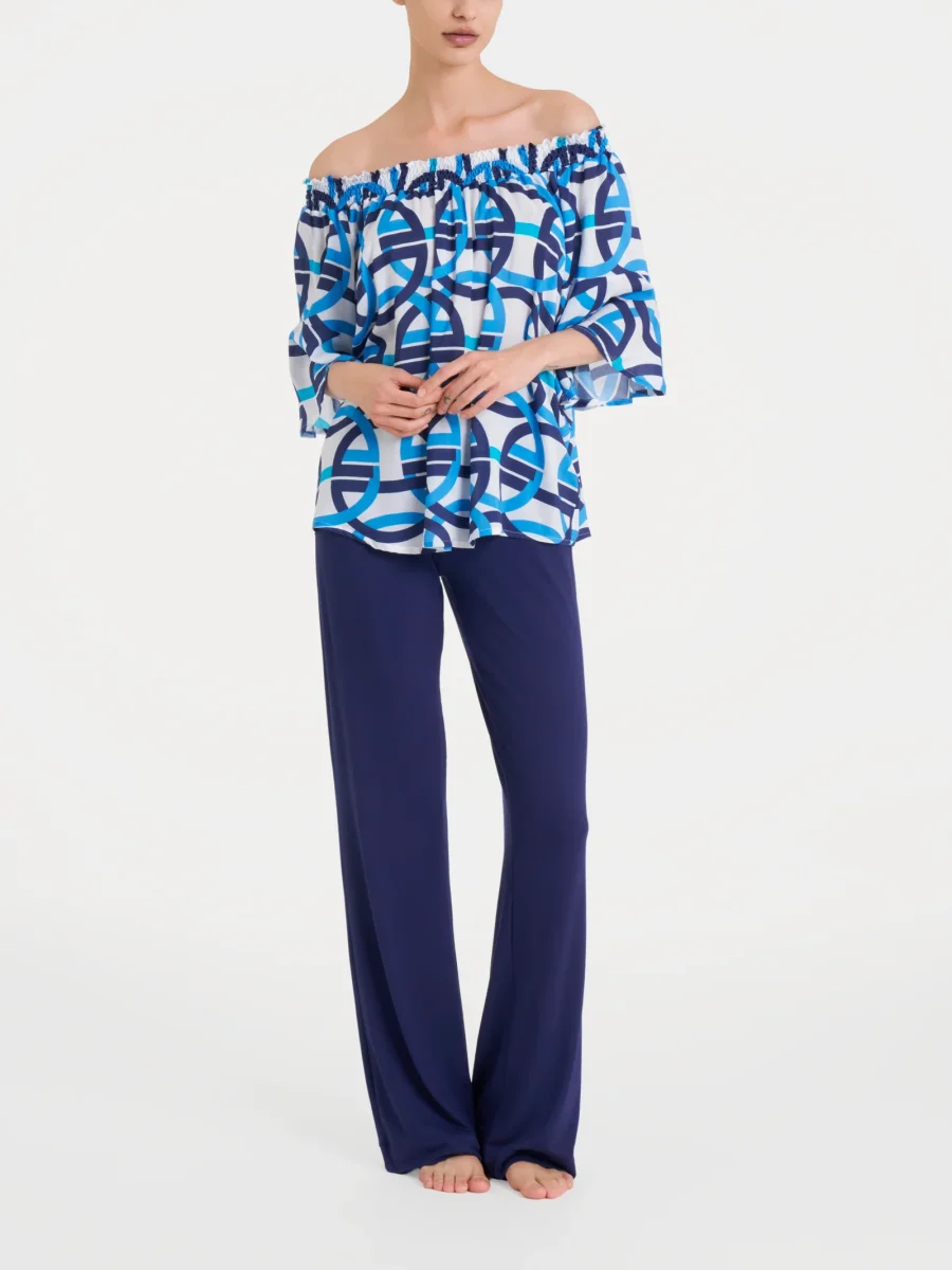 Maglietta arricciata con fantasia in EcoSeta - Fant.Bianco - immagine 8