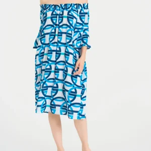 Abito con scollo arricciato in EcoSeta - Fant.Bianco