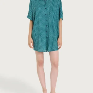 Chemisier con manica kimono e fantasia in EcoSeta - Fant. Bayou