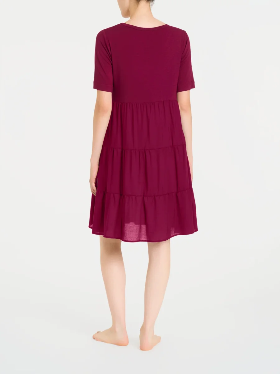 Vestito svasato a balze in misto viscosa - Rhododendron - immagine 3