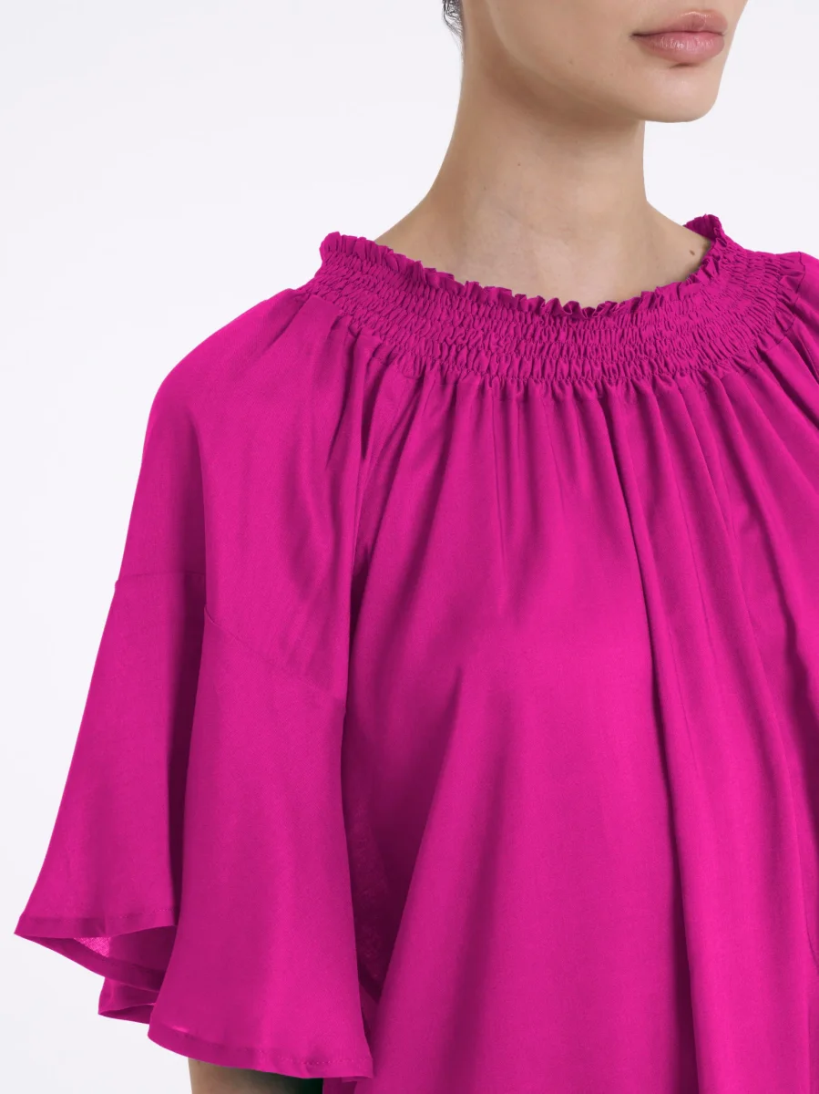 Maglietta arricciata in EcoSeta - Wild Aster - immagine 4