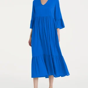 Abito lungo con balze in Ecoseta - Surf the Web