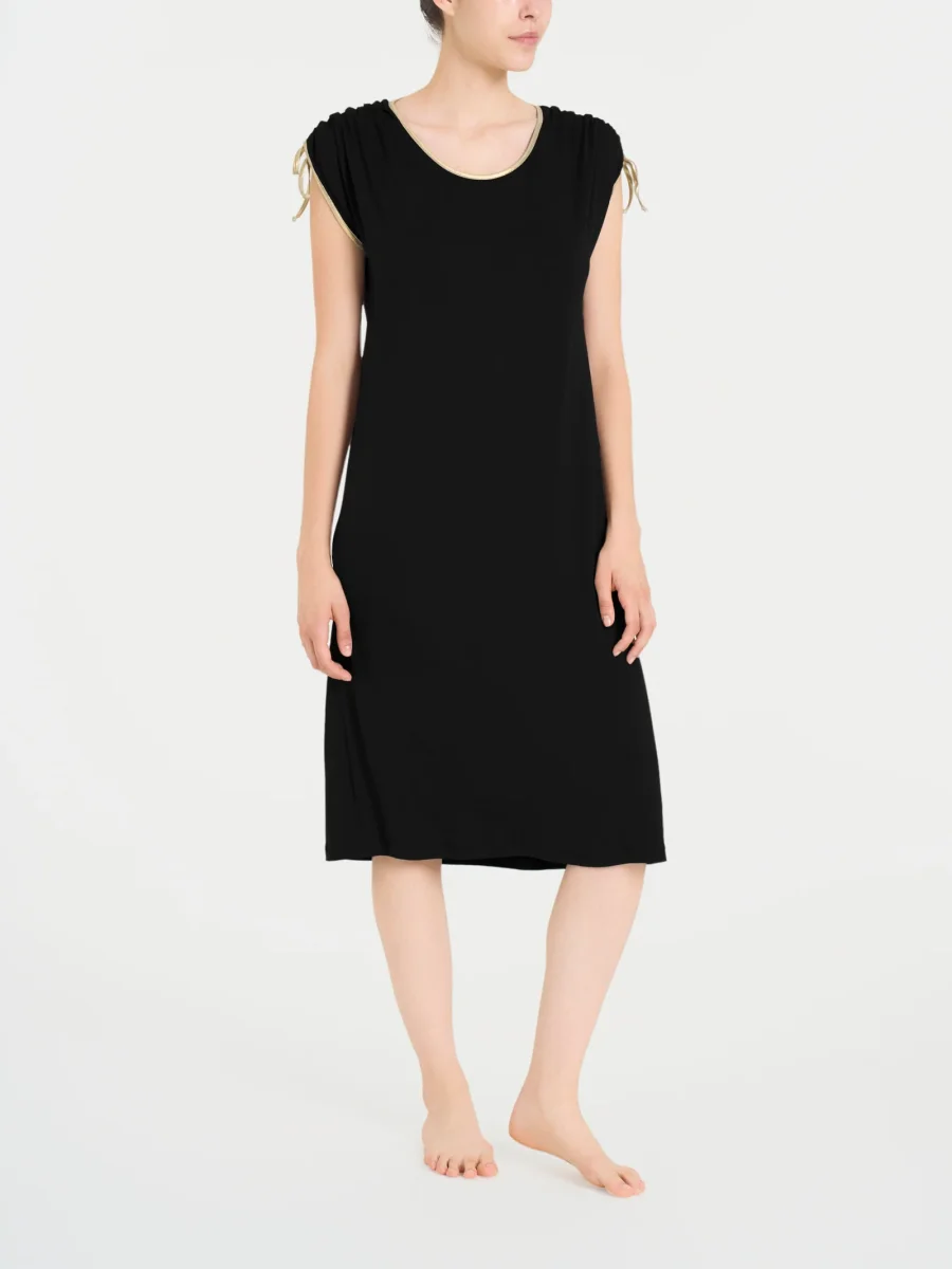 Abito con laccetti in Viscosa Summer - Fant.Nero