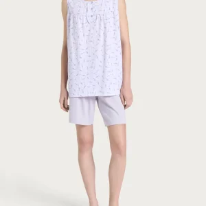 Pigiama corto a spalla larga in fantasia in Jersey di Cotone - Fant. Thistle