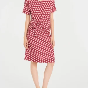 Abito in fantasia con nodo in Viscosa Summer  - Fant. Rhododendron