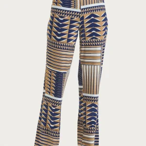Pantalone ampio con geometric pattern in Viscosa Summer - Fant. Indian Tan