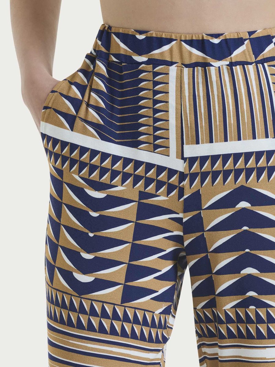 Pantalone ampio con geometric pattern in Viscosa Summer - Fant. Indian Tan - immagine 4