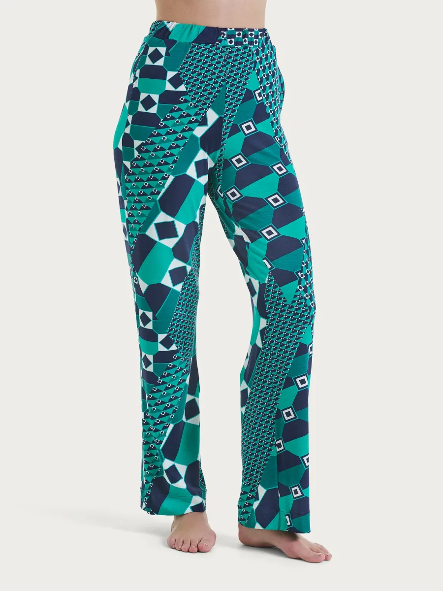 Pantalone ampio con geometric pattern in Viscosa Summer - Fant. Bayou - immagine 2