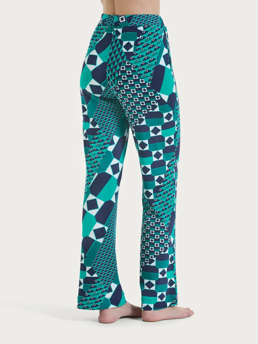 Pantalone ampio con geometric pattern in Viscosa Summer - Fant. Bayou - immagine 3
