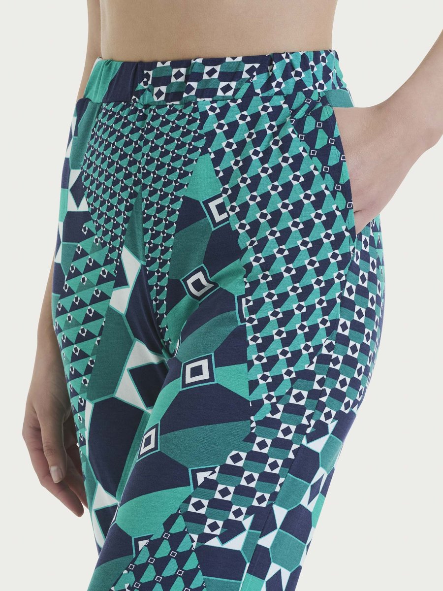 Pantalone ampio con geometric pattern in Viscosa Summer - Fant. Bayou - immagine 4