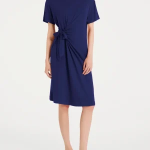 Abito tinta unita con nodo in Viscosa Summer  - Copiativo