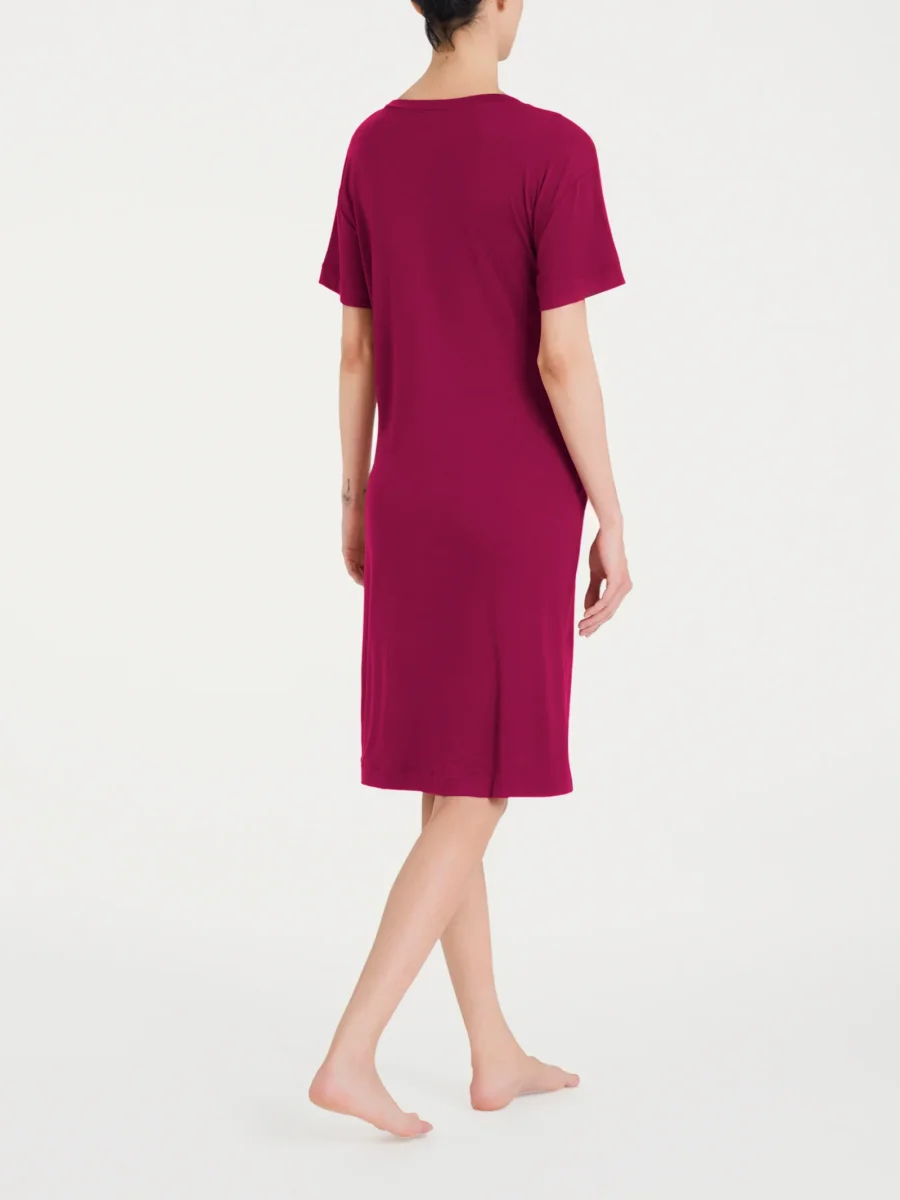 Abito tinta unita con nodo in Viscosa Summer - Rhododendron - immagine 3