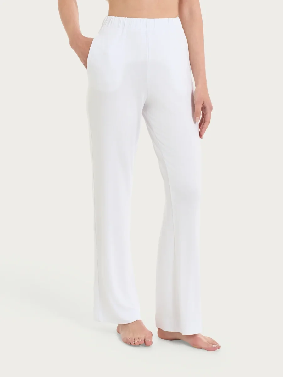 Pantalone ampio tinta unita in Viscosa Summer - Bianco - immagine 2