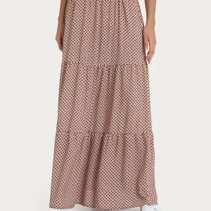 Gonna lunga con micro pattern in Ecoseta - Fant.Nero