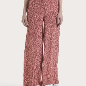 Pantalone a palazzo con tasche e geometic pattern in Ecoseta - Fant. Dubarry