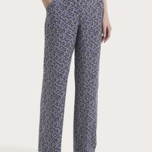 Pantalone ampio con tasche con geometric pattern in Ecoseta  - Fant. Thistle