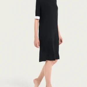 Abito girocolllo tinta unita in Viscosa Summer - Fant.Nero