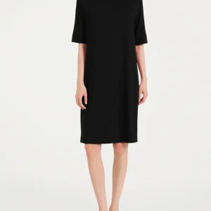 Abito girocolllo tinta unita in Viscosa Summer - Nero