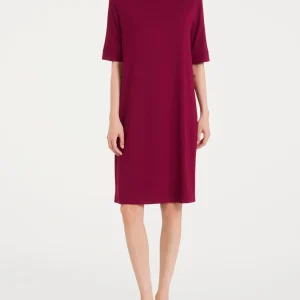 Abito girocolllo tinta unita in Viscosa Summer - Rhododendron