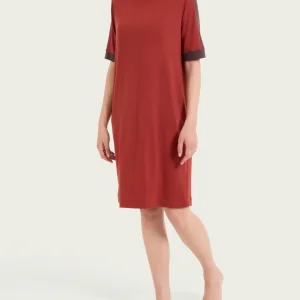 Abito girocolllo tinta unita in Viscosa Summer - Fant. Brandy Snifter