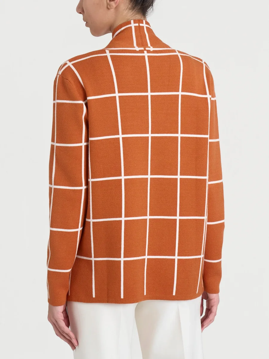 Cardigan aperto con fantasia check in Super Soft - Fant. Rust - immagine 3